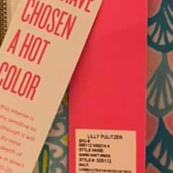 🎉HP 🎉Lilly Pulitzer Dress Sigrid Caribbean Citrus Shift Cruise Blue Pink 4 - Picture 9 of 10